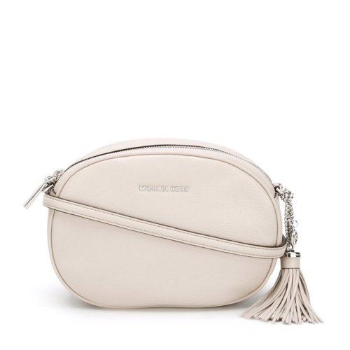 Michael Kors/迈克·科尔斯 GINNY系列 女士浅灰色牛皮单肩斜挎包