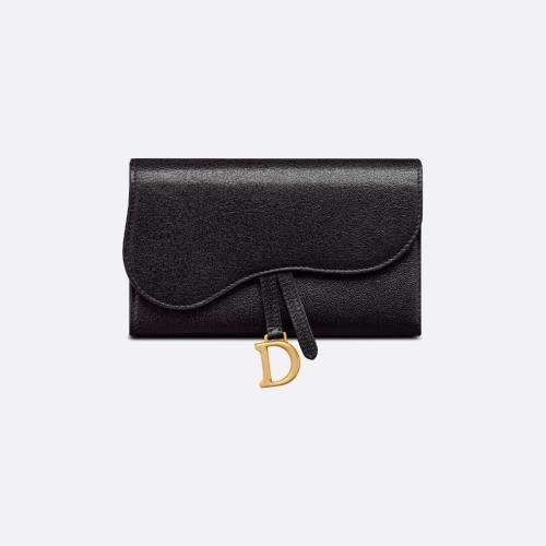  DIOR迪奥 22年秋冬 女士 钱包 Portefeuille slim Saddle S5680CCEH_M900 预定商品1-3周发货