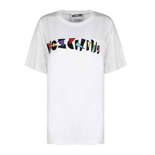 MOSCHINO/莫斯奇诺趣味字母刺绣棉质女士短袖T恤J070305401