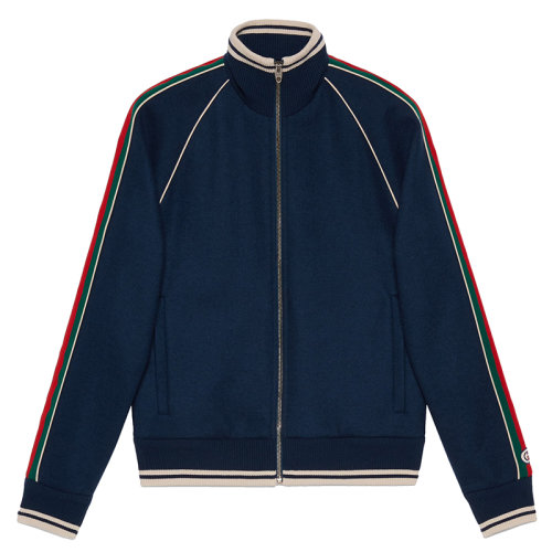 GUCCI/古驰      男士海军蓝色羊绒拉链夹克645243XJC584215