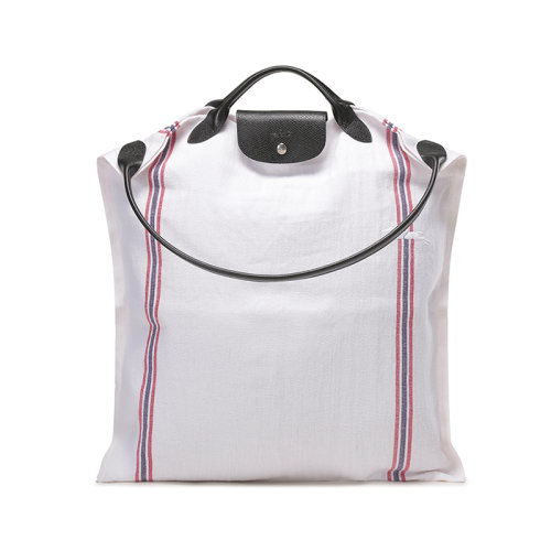 Longchamp/珑骧 女士条纹织物可折叠手提单肩包托特包帆布包购物袋 10160 HYS