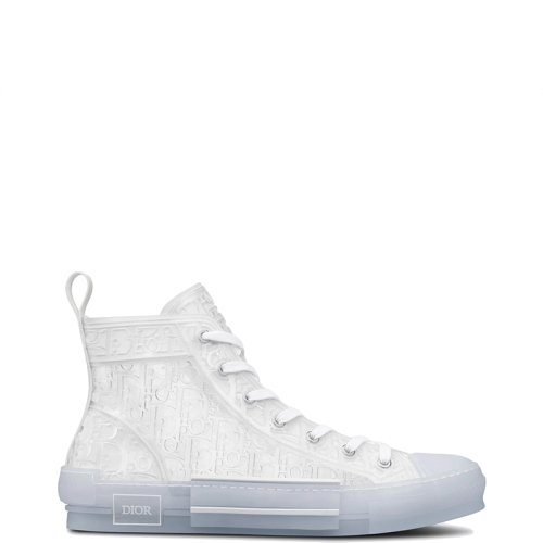 DIOR/迪奥 22年春夏新款 B23系列 男士白色透明帆布凸起效果老花印花高帮运动鞋帆布鞋3SH129ZOO_H060