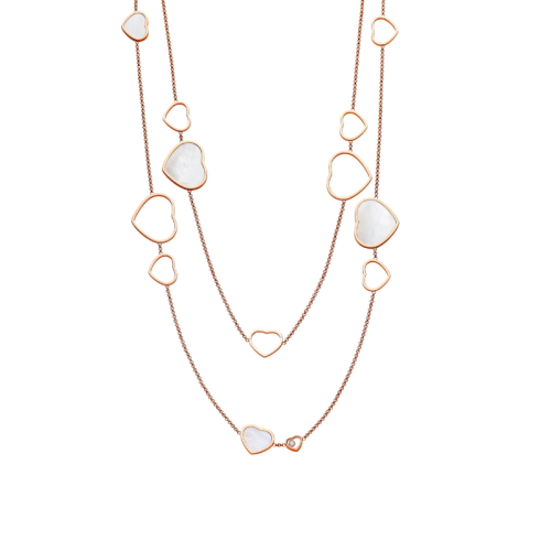 Chopard/萧邦 女士经典款快乐爱心系列玫瑰金和珍珠母贝项链 817482-5301