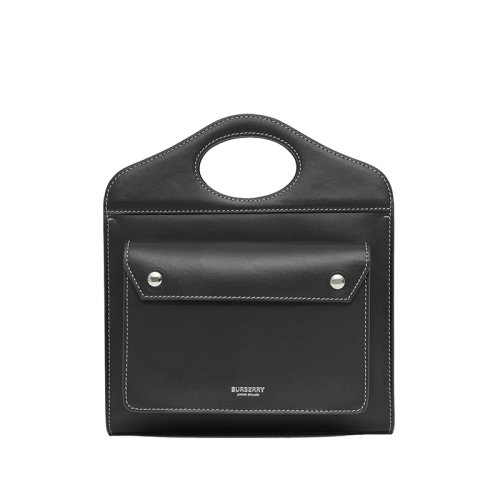 BURBERRY/博柏利   女士迷你黑色小牛皮明缝皮革可拆卸皮带手提包斜挎单肩包80408921