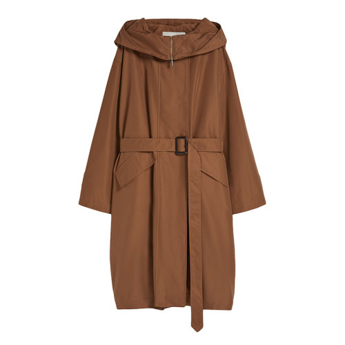 MaxMara/麦丝玛拉 22年早春新款 DPARKA系列 女士深驼色纯棉防水技术棉梭织派克大衣风衣9021082706005