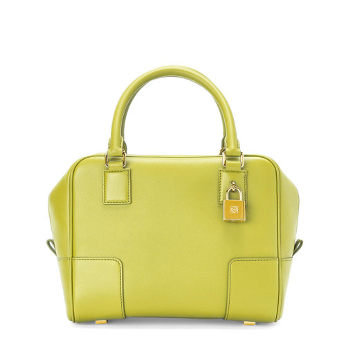 LOEWE/罗意威 21新款Amazona 19系列 女士柠檬黄色纳帕小牛皮方形斜挎手提单肩包0010623718