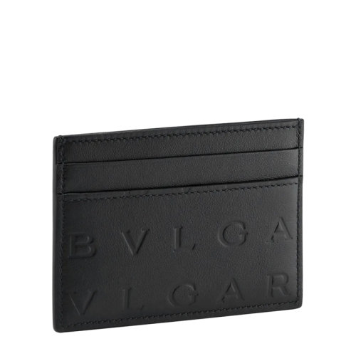 BVLGARI/宝格丽  女士黑色Bvlgari Infinitum图案烫印小牛皮卡包卡片夹291751