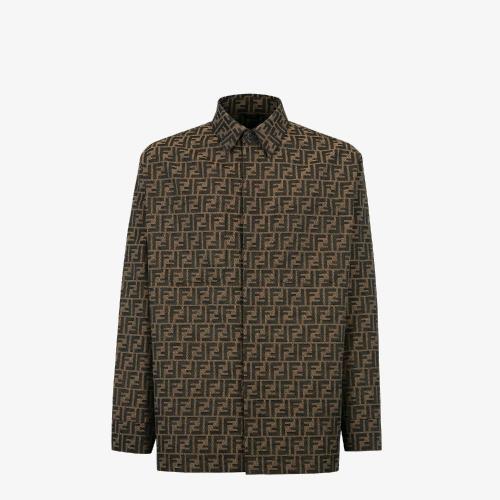  FENDI芬迪 22年秋冬 男士 夹克 棕色布料夹克 FW1141A6WJF1440