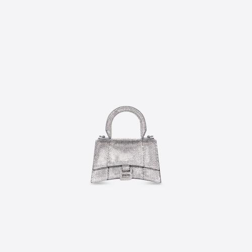  BALENCIAGA巴黎世家 22年秋冬 女士 单肩包 Women's Hourglass Xs Top Handle Bag  in Grey 59 预定商品1-3周发货