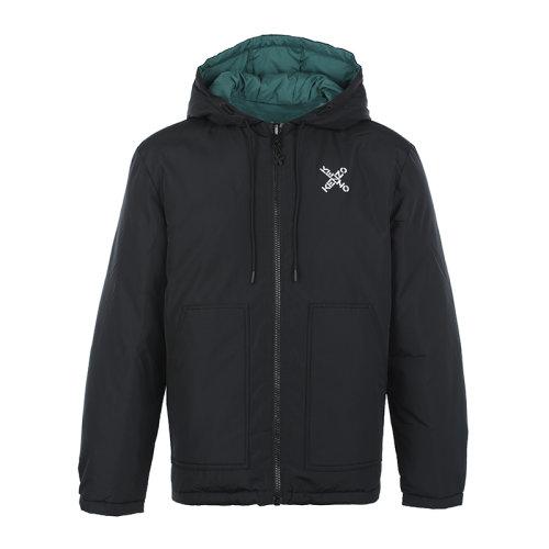 KENZO/高田贤三字母印花连帽宽松双面穿男士棉服外套FB65OU585