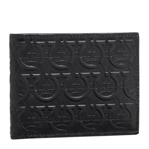 Salvatore Ferragamo/菲拉格慕 男士黑色小牛皮卡夹卡包 66A639-725084（99新未使用）