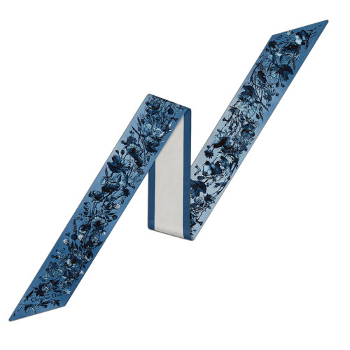 DIOR/迪奥新款 女士蓝色D-Millefiori印花真丝丝巾15MIF106I611_C528