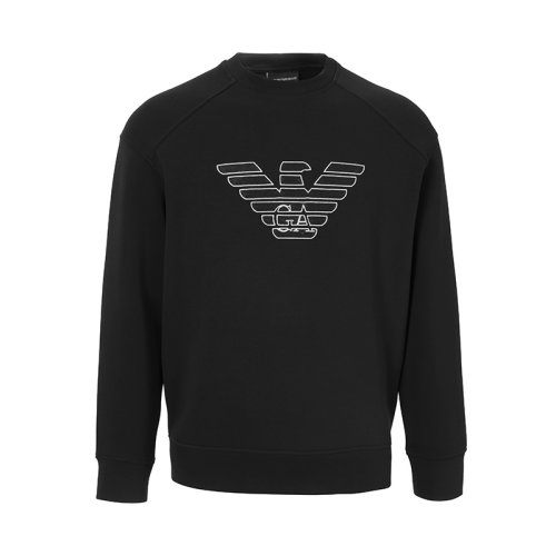 Emporio Armani/安普里奥阿玛尼 男士长袖卫衣潮流百搭老鹰图案上衣藏青色黑色