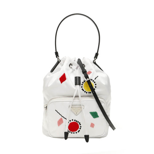 PRADA/普拉达 女士 女包 白色尼龙时尚斜挎包单肩包 $1BH038-2DGT-F0009 HJH613FG