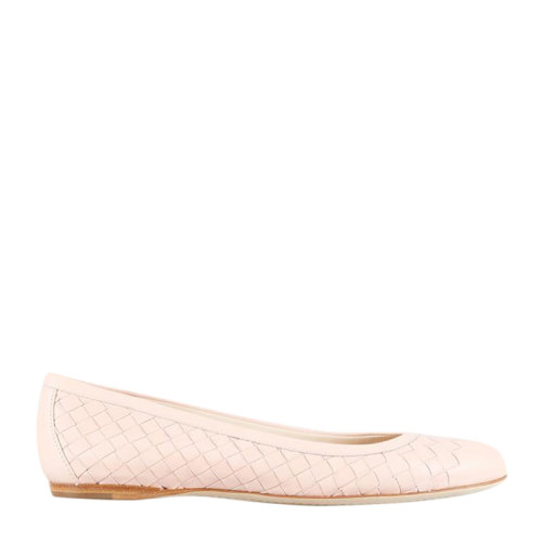 Bottega Veneta/葆蝶家女士粉色皮革标志性Intrecciato编织图案时尚浅口平底鞋乐福鞋单鞋女鞋370132-V0013-6813