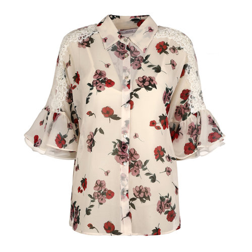 iBlues/依布鲁斯时尚潮流女士衬衫女士雪纺衫女士短袖衬衫GETTI