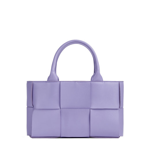 Bottega Veneta/葆蝶家 22新款Arco Tote系列 女士紫藤色Intreccio编织粒面羊皮革手提托特包709337VCQC24214
