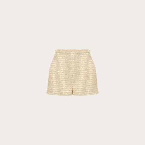  VALENTINO华伦天奴 22年秋冬 女士 短裤 SHORT EN GOLD COTTON TWEED 1B3RF2677BFO06