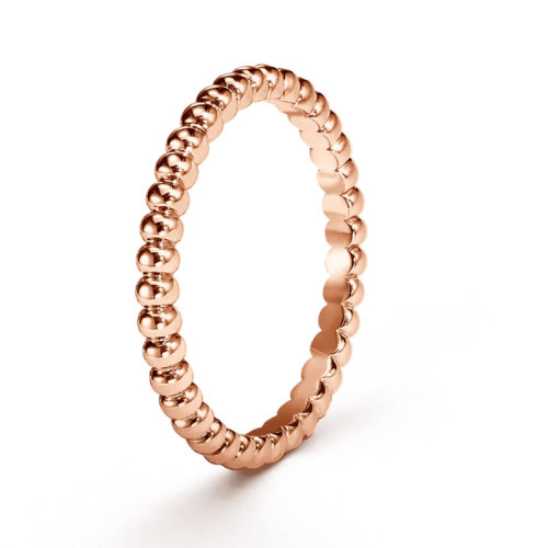 Van Cleef & Arpels/梵克雅宝 经典Perlée系列 18K金玫瑰金金珠小号 戒指 VCARN33000