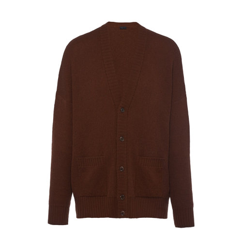 PRADA/普拉达 22年早春新款 男士烟草色羊绒开衫UMG109_1Z9F_F0005_S_221