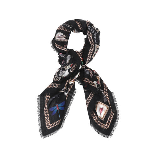 Alexander McQueen/亚历山大麦昆  女士羊毛方形披肩围巾 568693 3200Q