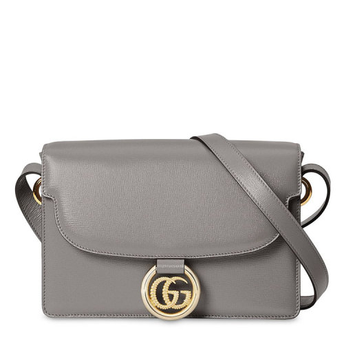 秋冬GUCCI/古驰 女士黑色皮质单肩包 5894741DB0G1000