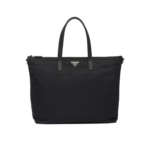 PRADA/普拉达 22新款 男士黑色尼龙配saffiano皮革拆卸调节肩带珐琅徽标拉链开合手提肩背斜挎托特包2VG024_2DMH_F0002_V_XOO