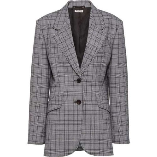 Miu Miu/缪缪 女士格纹羊毛西装上衣 MH1701087 F0002 PLFSX