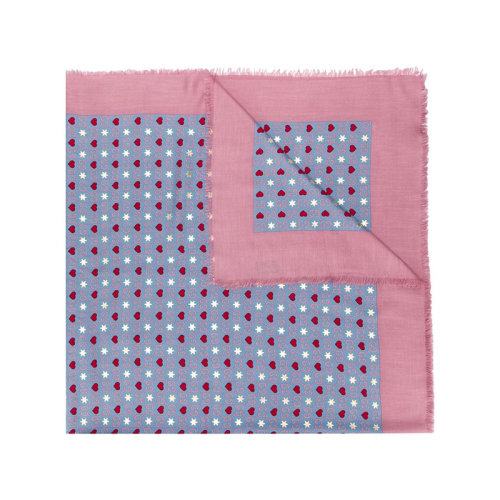 GUCCI/古驰  古琦女士蓝色心形和星星GG印花围巾/披肩围巾 609703 3GA40 4972 HKY012345C