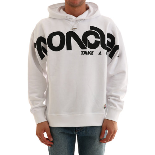 Moncler/蒙克莱 男装  男士 白色棉质连帽卫衣 804985080985001 HJH0012BC
