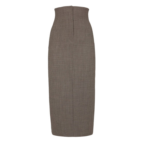 FENDI/芬迪 女士灰色羊毛高腰中长半身裙FQ7221AHL6F1ENJ