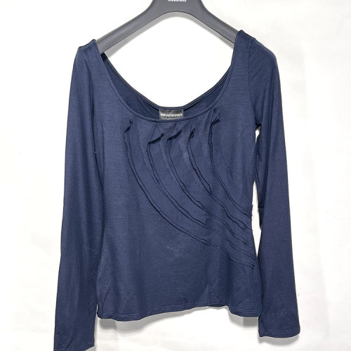 Emporio Armani/安普里奥阿玛尼 藏蓝色女士长袖T恤