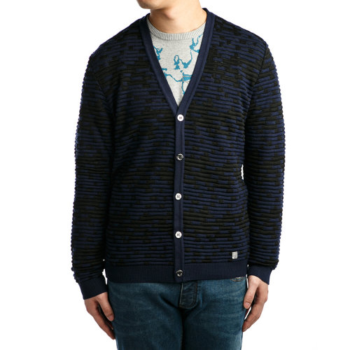 VERSACE/范思哲 男装 服饰 深混纺时尚休闲开衫男士针织衫/毛衣