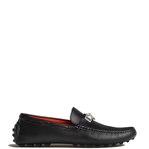 HERMES/爱马仕 22年秋冬新款 Irving系列 男士黑色小牛皮莫卡辛鞋乐福鞋H141251ZH02410