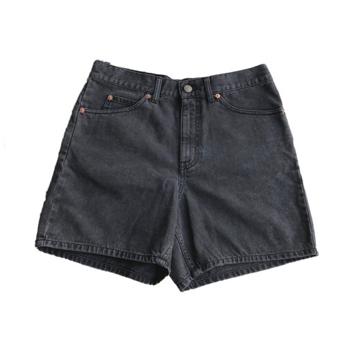 GUCCI/古驰 经典百搭配皮标 烟灰色牛仔女士短裤