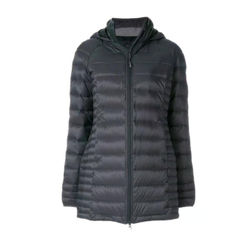 CANADA GOOSE/加拿大鹅 女装 女士黑色中长款时尚拉链连帽秋冬羽绒服 5502L