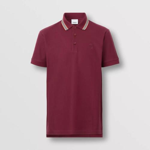  BURBERRY 22年秋冬 男士 标志性条纹衣领棉质珠地网眼布 Polo 衫 80562241