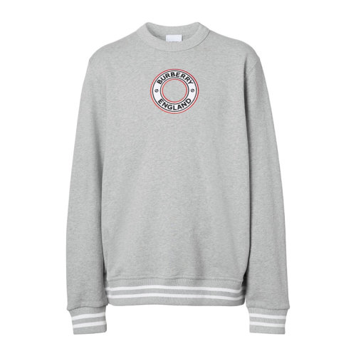 BURBERRY/博柏利 男士 服装 21春夏 浅灰色棉质商标圆形贴花套头衫 男卫衣