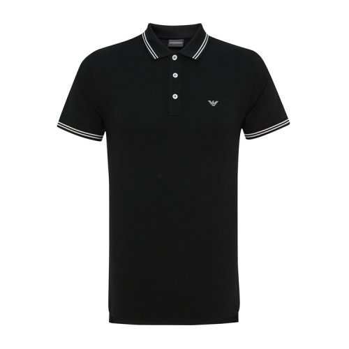Emporio Armani/安普里奥阿玛尼 时尚鹰标条纹拼接黑色男士短POLO 8N1F30_1JPTZ_0999