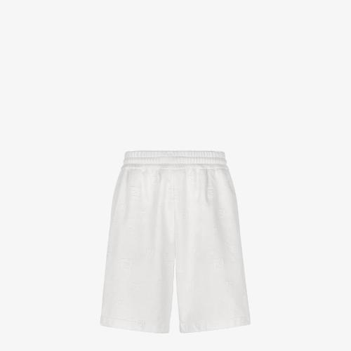  FENDI芬迪 22年秋冬 男士 短裤 白色针织短裤 FAB639AKGNF0W42