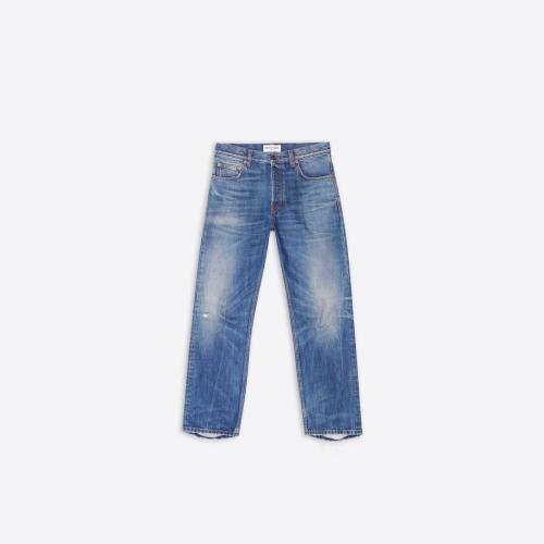  BALENCIAGA巴黎世家 22年春夏 女士 牛仔裤 Womens Slim Fit Trousers in Blue 697885TBP48445