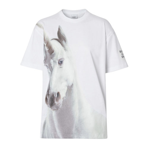 BURBERRY/博柏利女装 服饰 时尚宽松  棉质独角兽印花半袖 女士短袖T恤 8017352