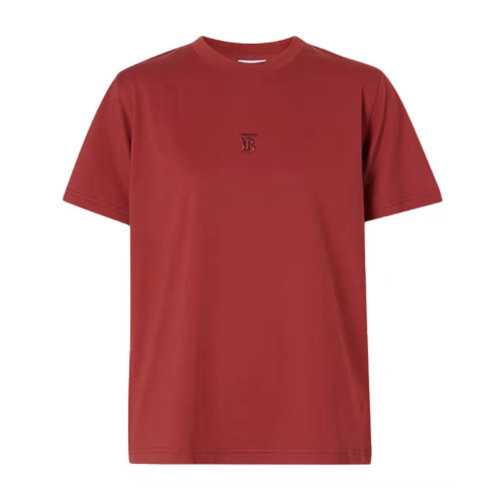 Burberry/博柏利 深红色专属标识图案 女士短袖T恤