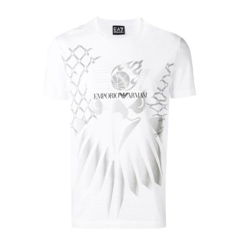  Emporio Armani/安普里奥阿玛尼 男士白色棉质短袖T恤 3GPT13 JT7Z 1100 PLFSX