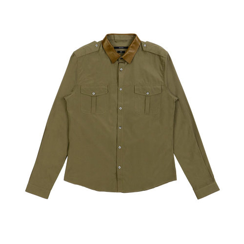 GUCCI/古驰 男士墨绿色棉质长袖上衣衬衣衬衫 363954-Z3858-2984