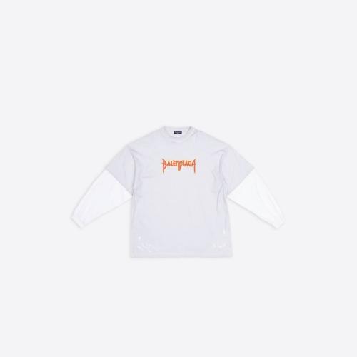  BALENCIAGA巴黎世家 22年春夏 男士 长袖T恤 METAL拼接袖T恤 698089TMV889012