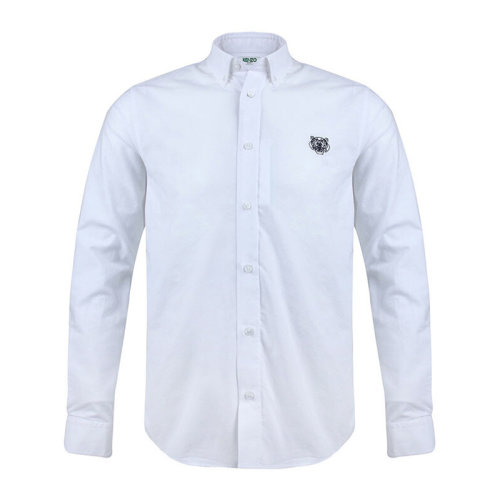 Kenzo/高田贤三  男装 服饰 棉质经典虎头LOGO刺绣衬衣 男士长袖衬衫