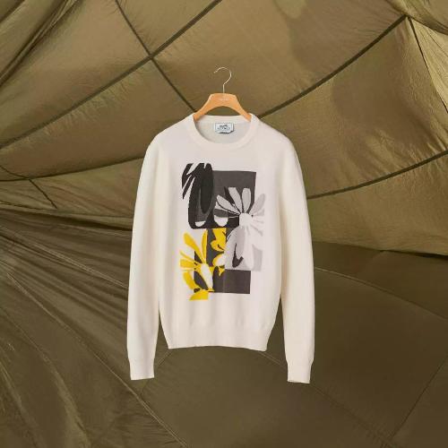  HERMES爱马仕 22年秋冬 男士 长袖衬衫 Pull col rond cachemire ??Puzzle Floral?? H2570