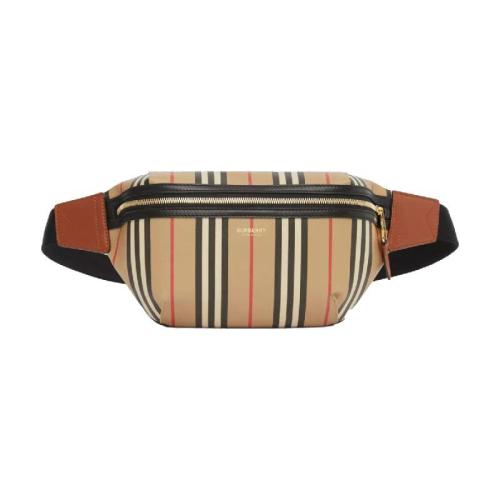  BURBERRY 22年秋冬 男士 Sonny - 标志性条纹环保帆布苏尼腰包 80268381