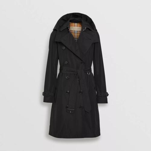  BURBERRY 22年秋冬 女士 可拆式连帽塔夫绸 Trench 风衣 80335201 预定商品1-3周发货